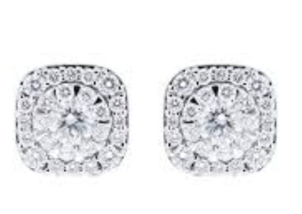 Silver diamond earrings