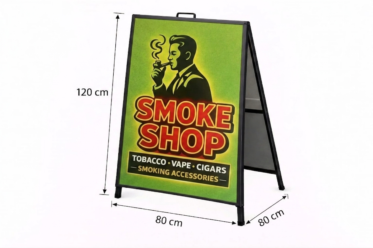 FOLDING BOARD A-FRAME SIDEWALK SIGN METAL-LARGE - Image 2
