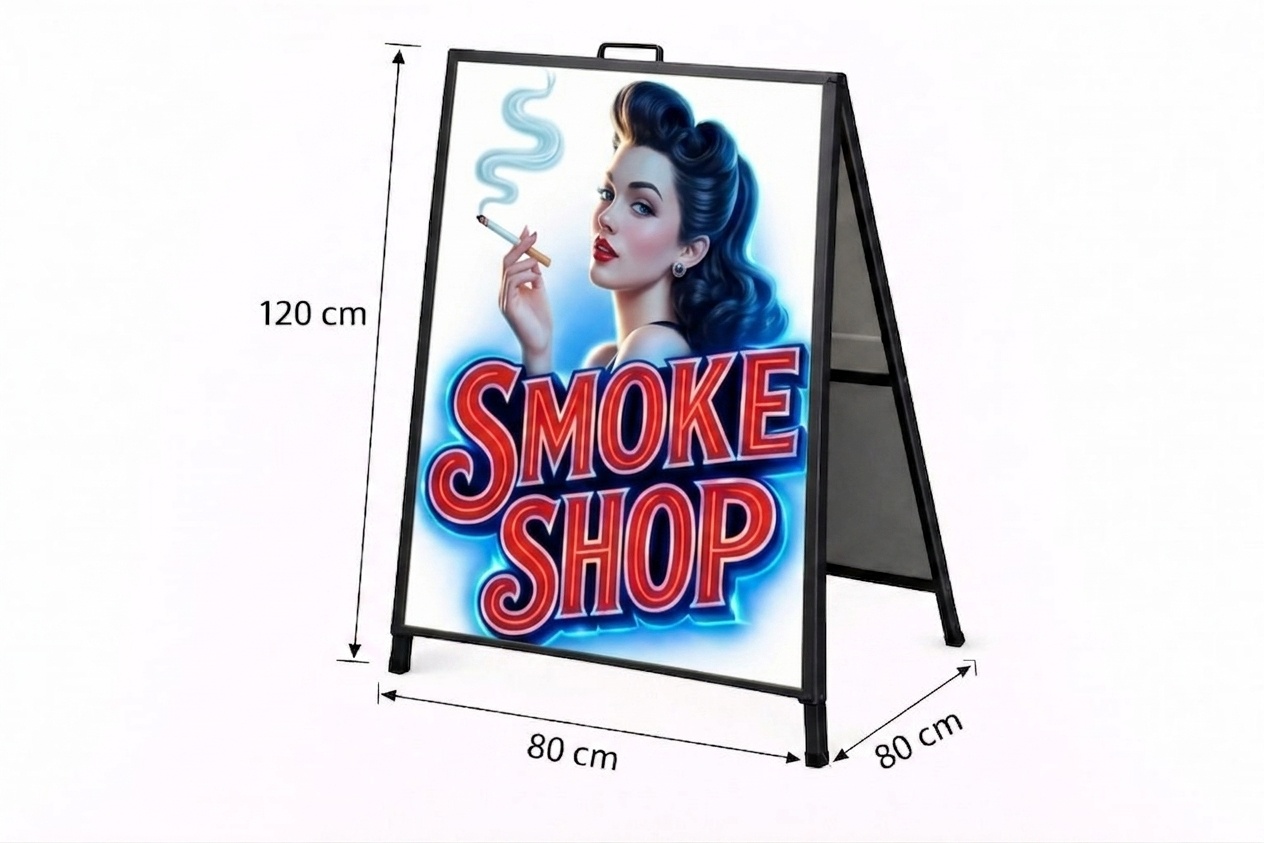 FOLDING BOARD A-FRAME SIDEWALK SIGN METAL-LARGE - Image 4