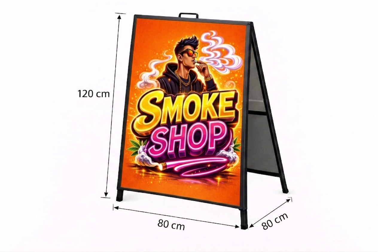 FOLDING BOARD A-FRAME SIDEWALK SIGN METAL-LARGE